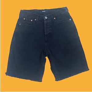 High-Rise Denim Bermuda Shorts